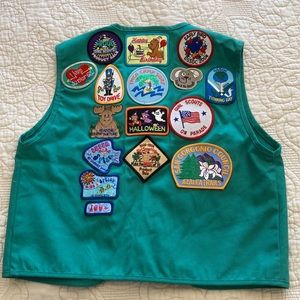 Vintage Y2K millennial Girl Scout Vest with badges & Pins- Southern Calif troop